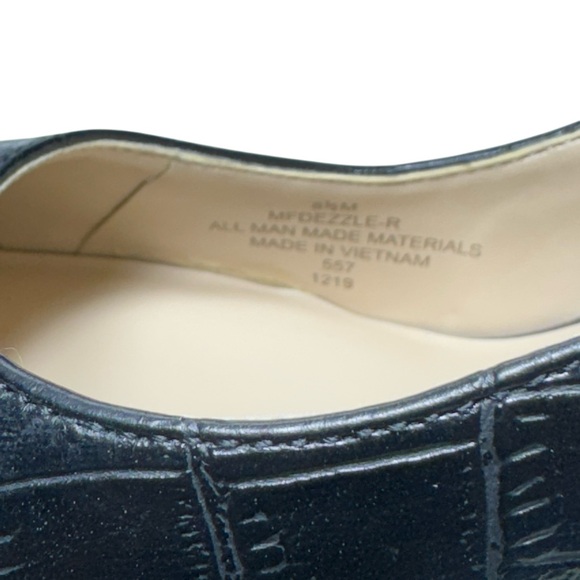 Marc Fisher Dezzle Black Croc Embossed Adjustable Slingback Pumps Size 8.5 - Picture 6 of 11